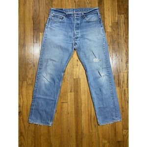 Vintage Levi's 501xx Denim Jeans Made In USA 33x29 Distressed 90s Fades